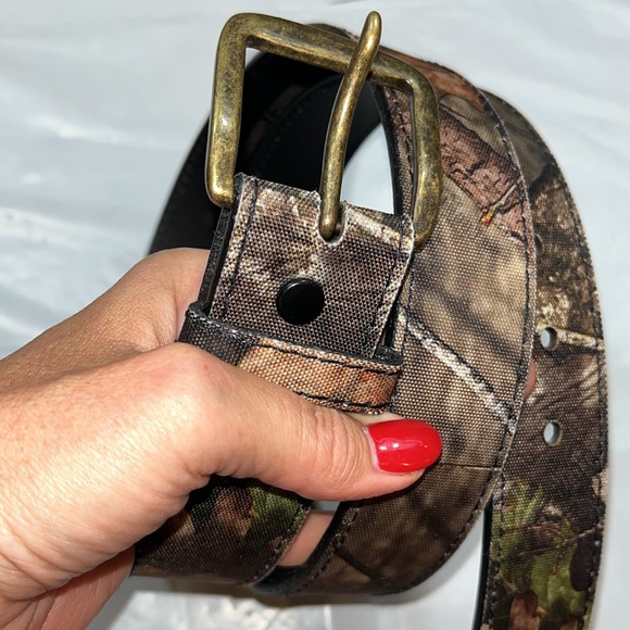 Camo leather tan brown Belt Size 38-42” removable buckle Mexico made country 40 - Picture 9 of 16